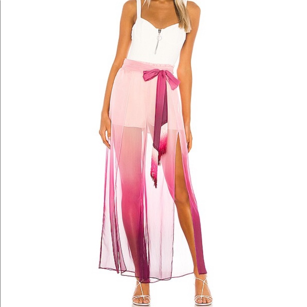 JONATHAN SIMKHAI Ombre Wide Leg Pant in magenta
